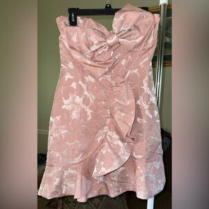 NWT Storia Blush Pink Floral Ruffle Mini Dress Sz Large